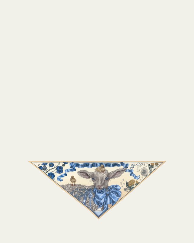London Bridge Is Falling Down Triangle Silk Scarf
